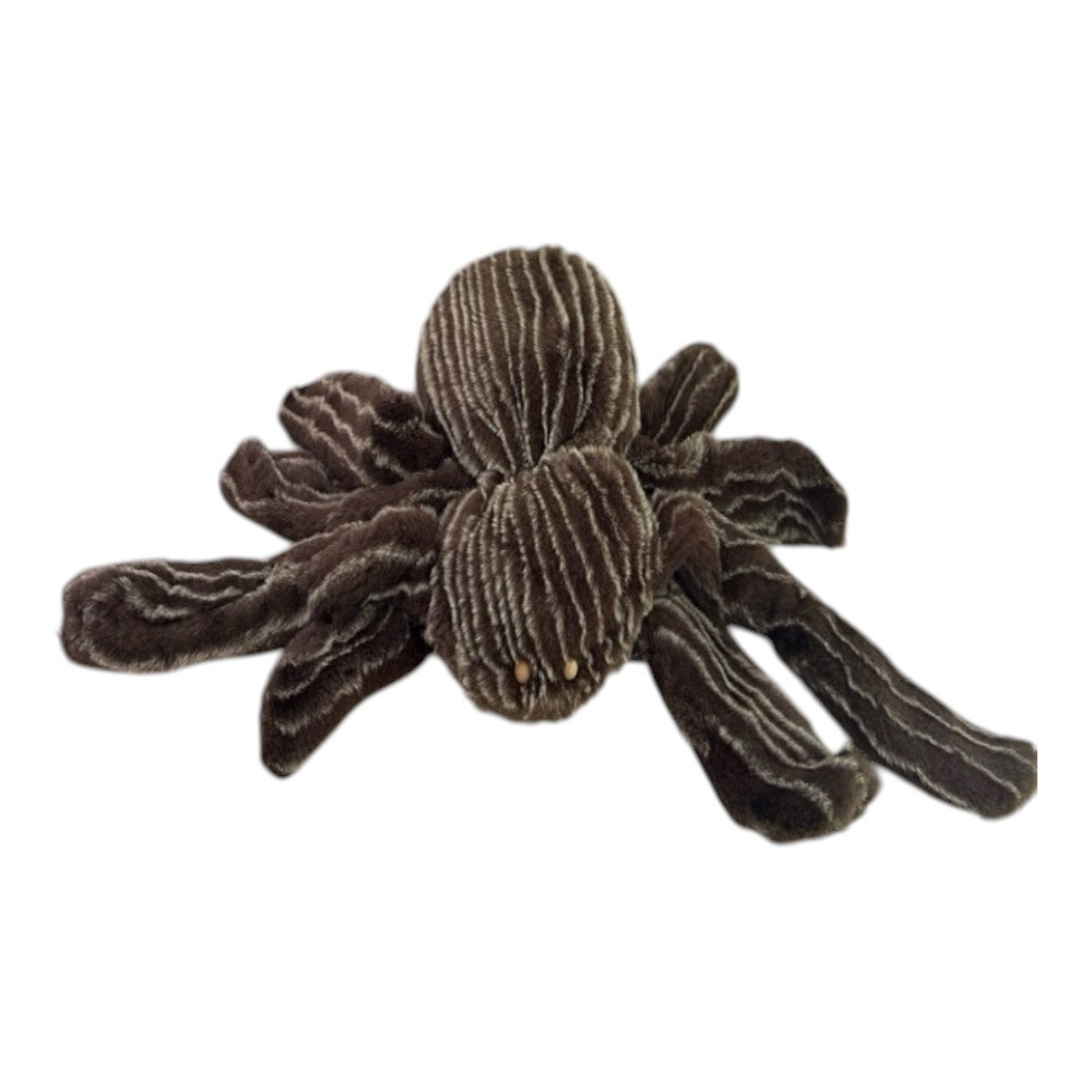 Brown Striped Plush Spider Stuffed Animal Toy Large 22 Inch Corduroy Texture